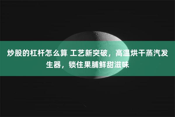 炒股的杠杆怎么算 工艺新突破，高温烘干蒸汽发生器，锁住果脯鲜甜滋味