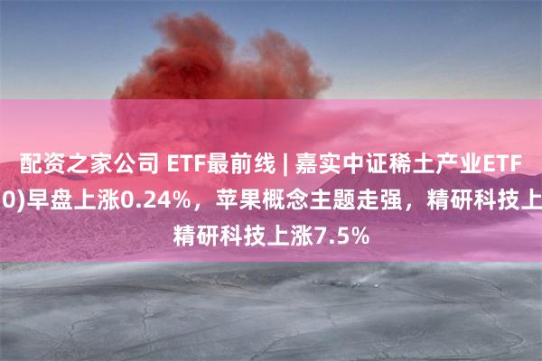 配资之家公司 ETF最前线 | 嘉实中证稀土产业ETF(516150)早盘上涨0.24%，苹果概念主题走强，精研科技上涨7.5%